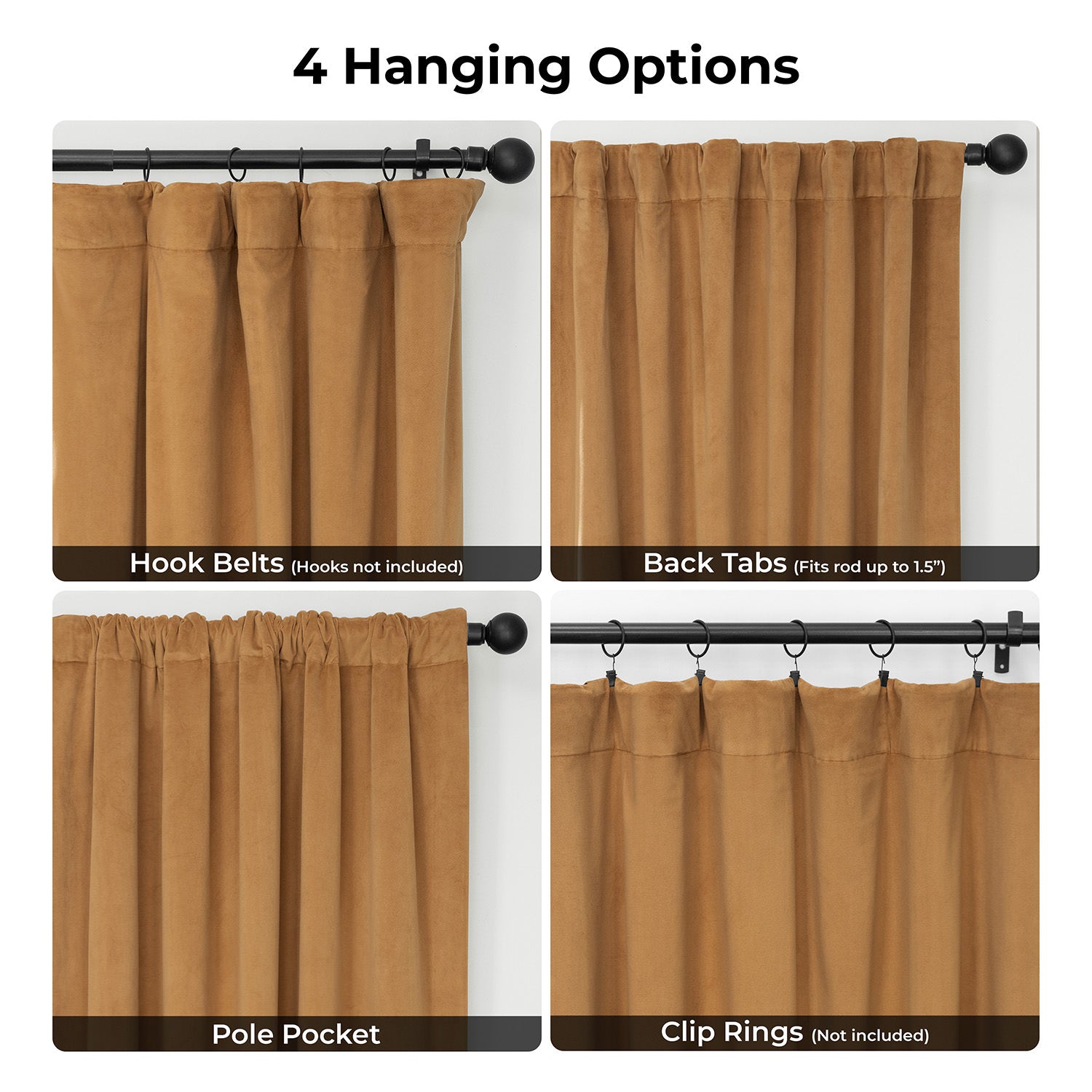 Amber Gold Signature Velvet Blackout Curtain
