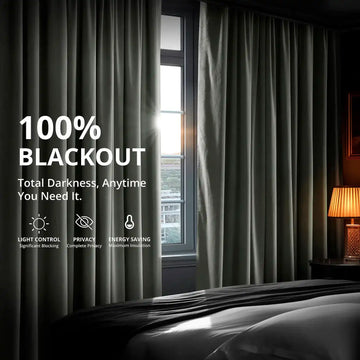 Silver Grey French Pleat Signature Velvet Blackout Curtain