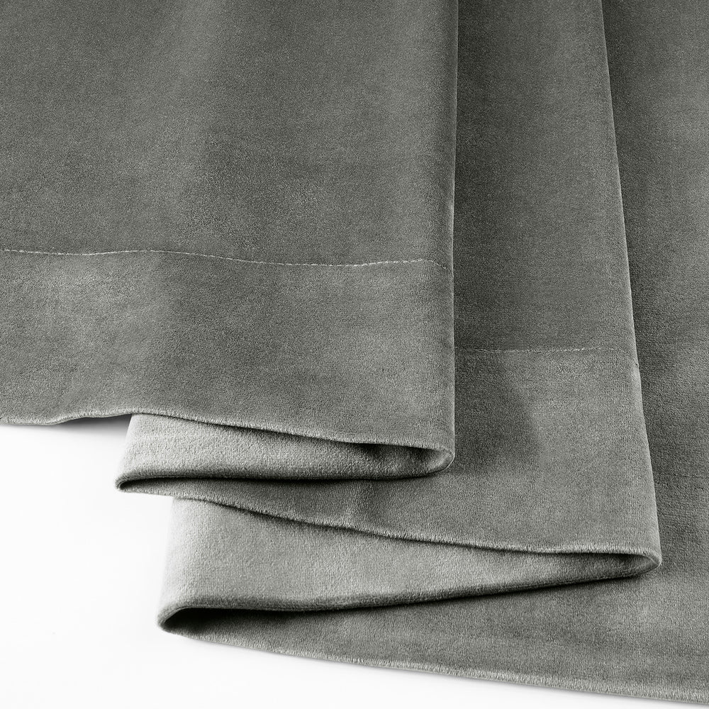 Silver Grey Signature Velvet Custom Curtain