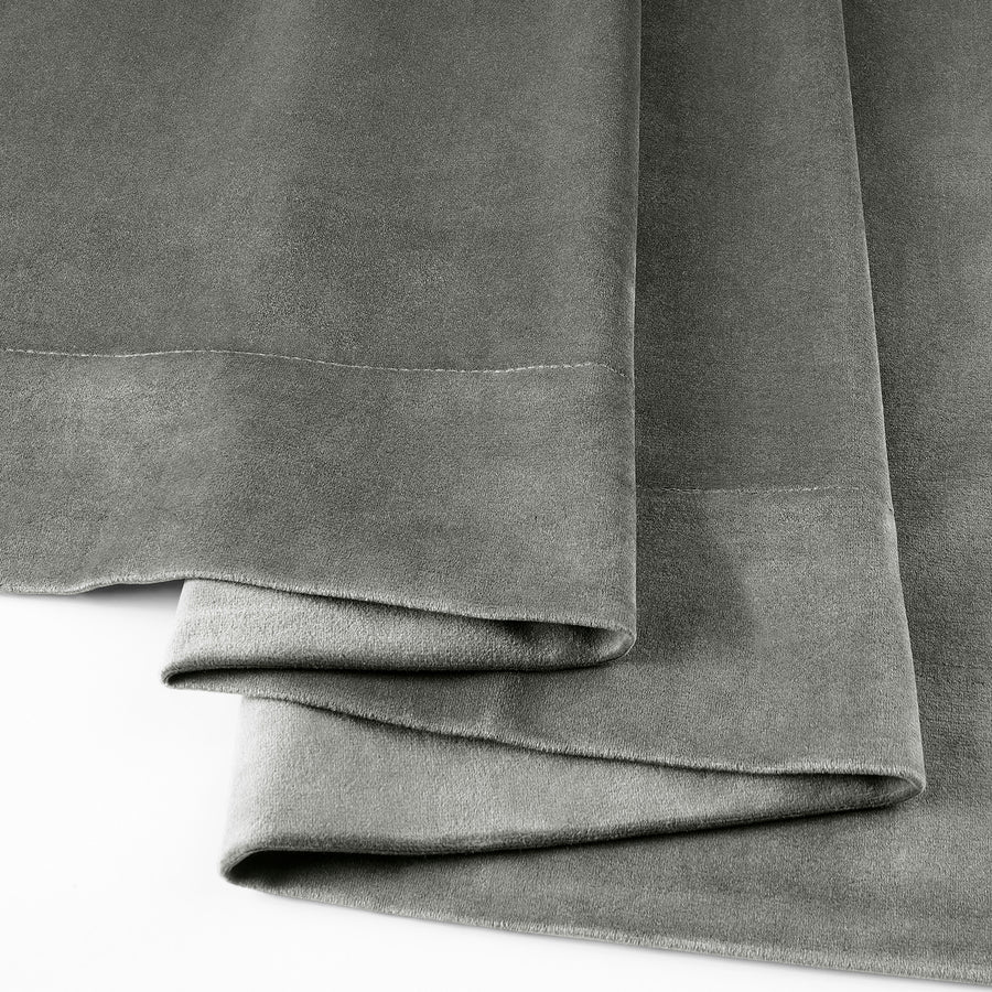 Silver Grey Signature Velvet Custom Curtain