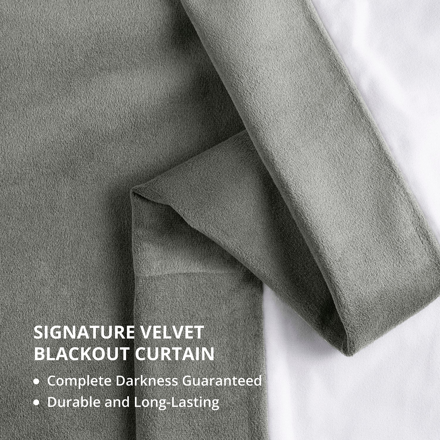 Silver Grey French Pleat Signature Velvet Blackout Curtain