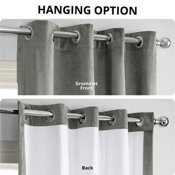 Silver Grey Grommet Signature Velvet Blackout Curtain