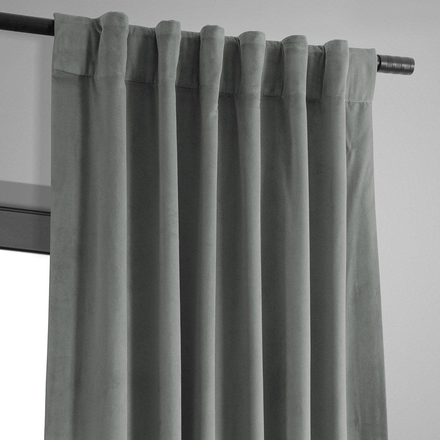 Silver Grey Signature Velvet Blackout Curtain - HalfPriceDrapes.com