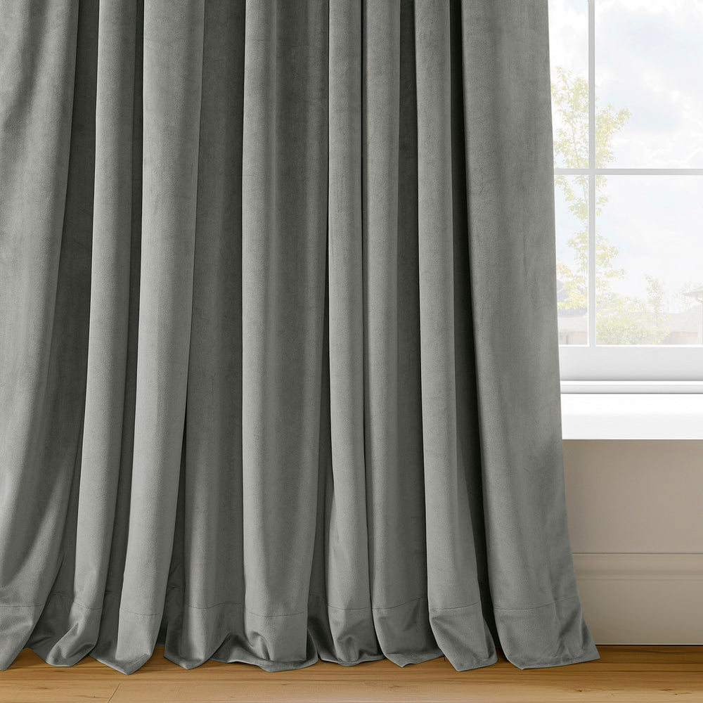 Silver Grey Signature Velvet Custom Curtain