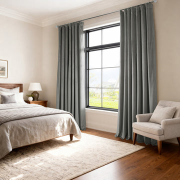 Silver Grey Signature Velvet Blackout Curtain