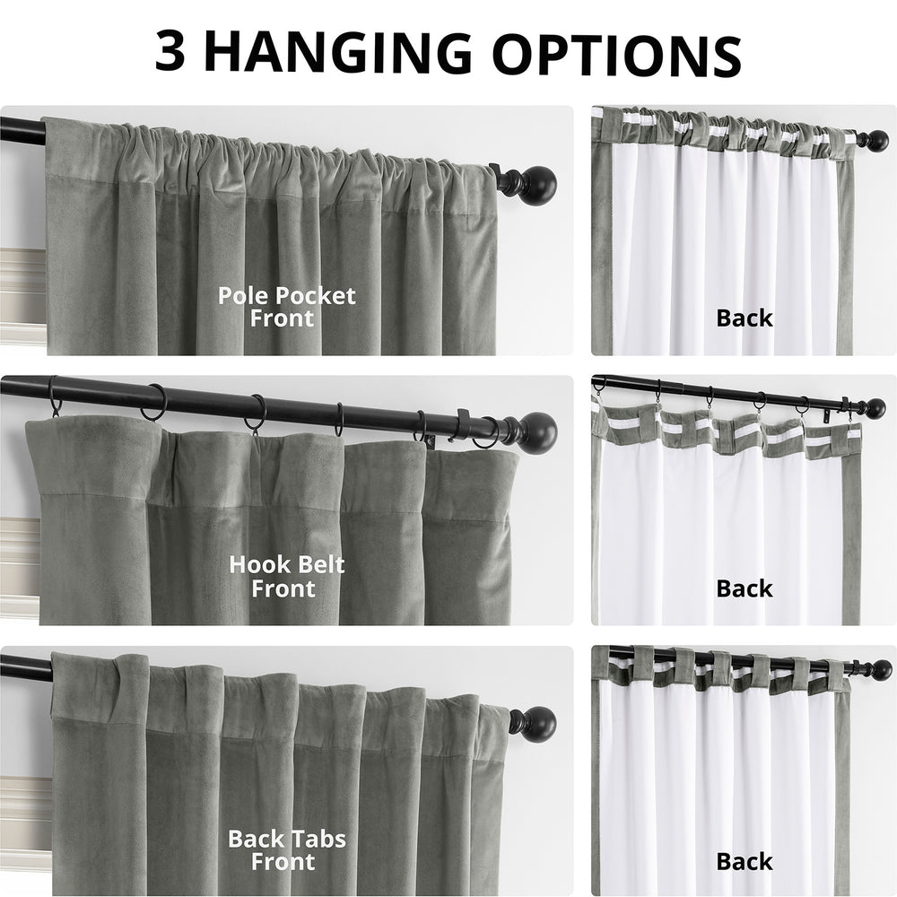 Silver Grey Signature Velvet Blackout Curtain