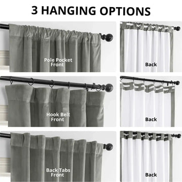 Silver Grey Signature Velvet Blackout Curtain