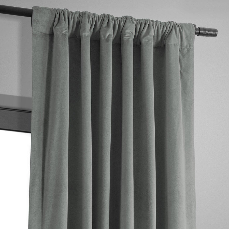 Silver Grey Signature Velvet Blackout Curtain - HalfPriceDrapes.com