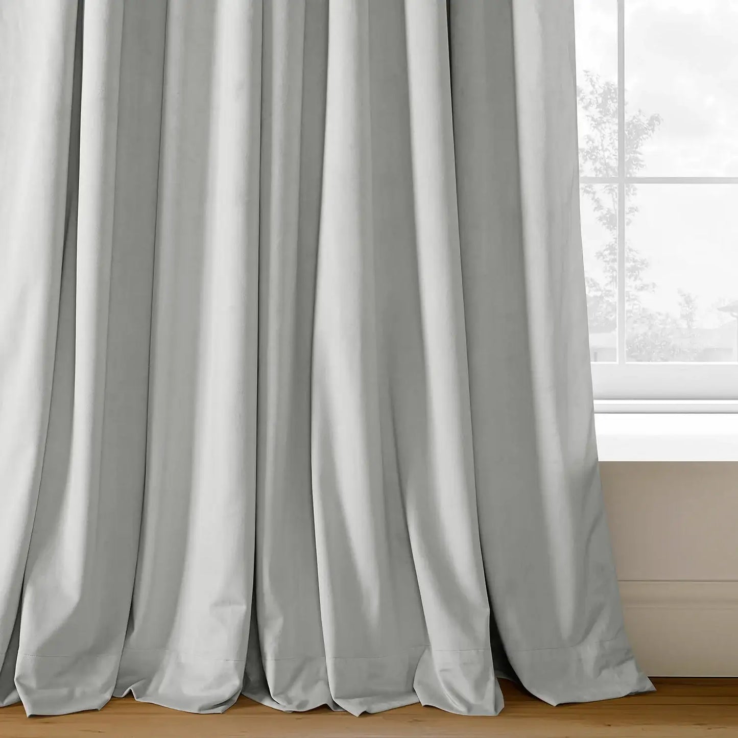Reflection Grey Signature Velvet Custom Curtain