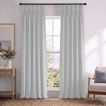 Reflection Grey Pinch Pleat Signature Velvet Blackout Curtain