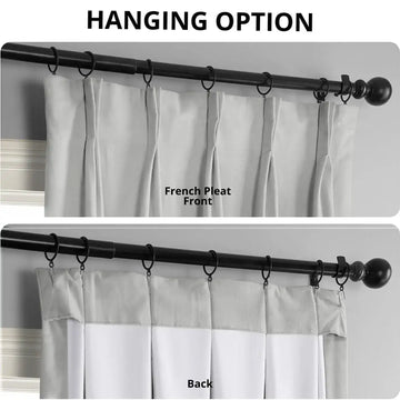 Reflection Grey French Pleat Signature Velvet Blackout Curtain