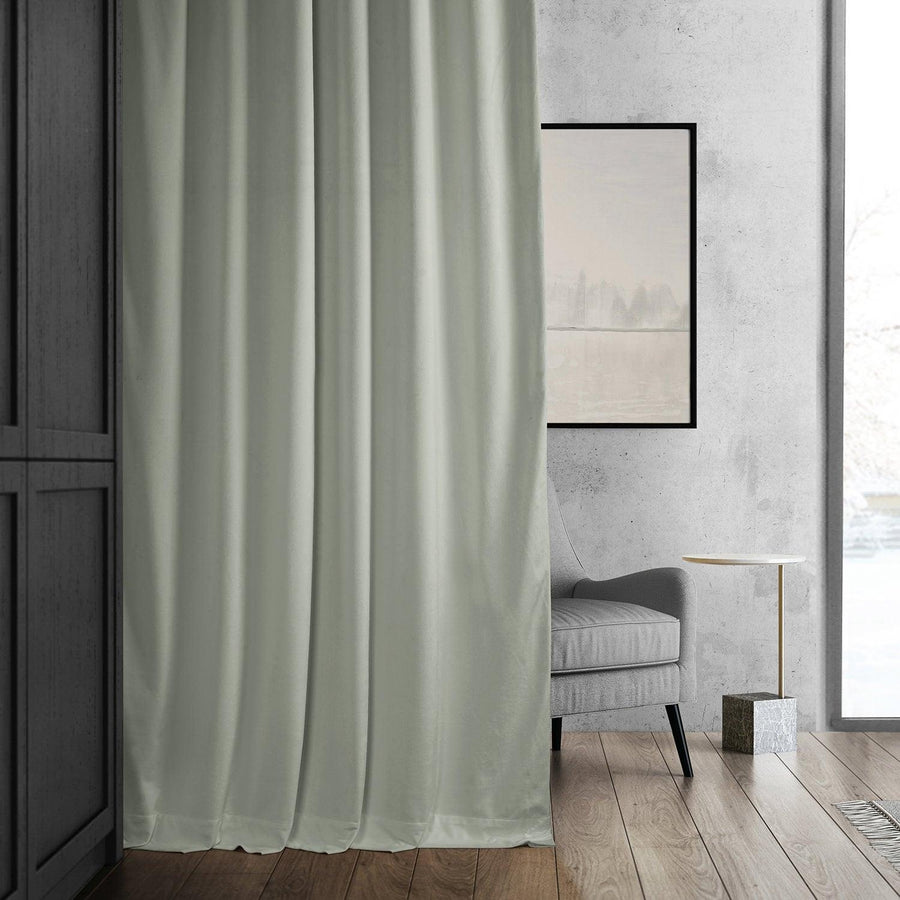 Reflection Grey Signature Velvet Custom Curtain - HalfPriceDrapes.com