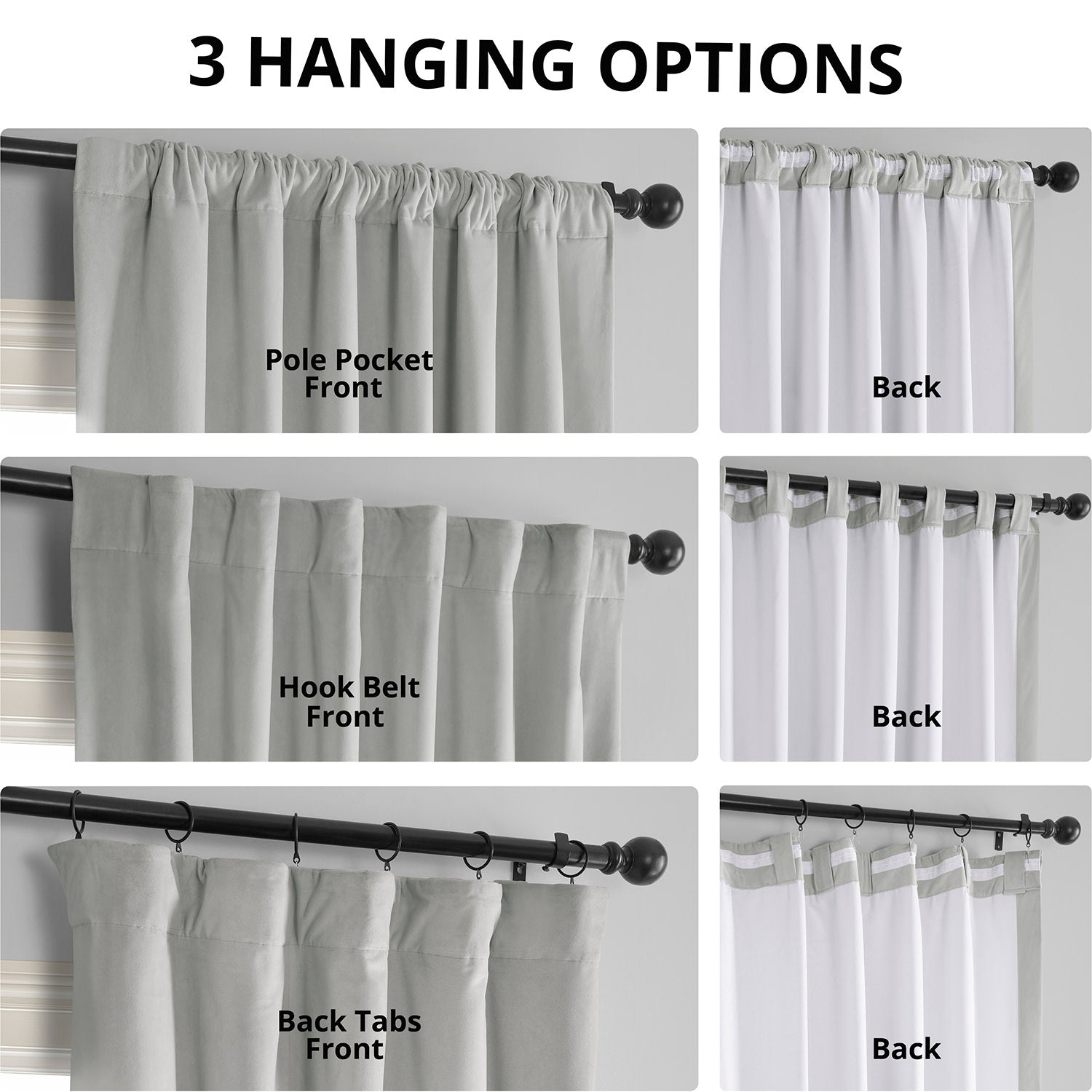 Reflection Grey Signature Velvet Blackout Curtain