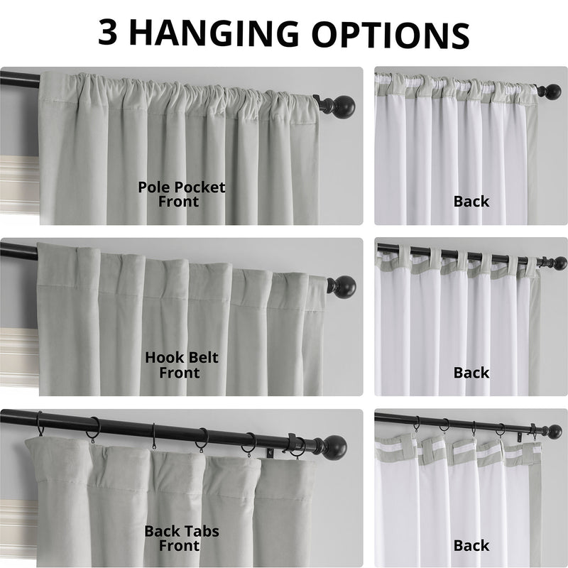 Reflection Grey Signature Velvet Blackout Curtain