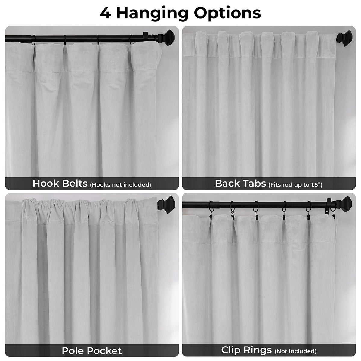 Reflection Grey Signature Velvet Blackout Curtain