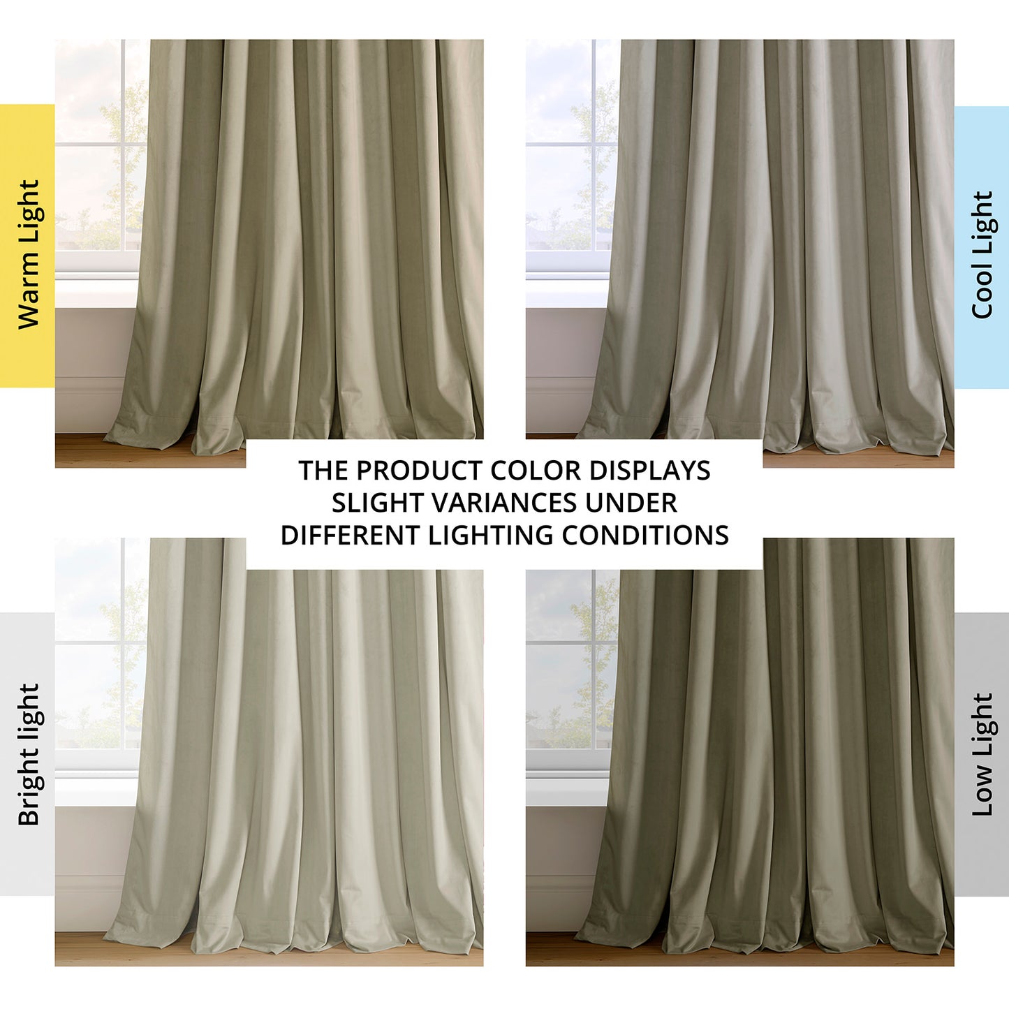 Cool Beige French Pleat Signature Velvet Blackout Curtain