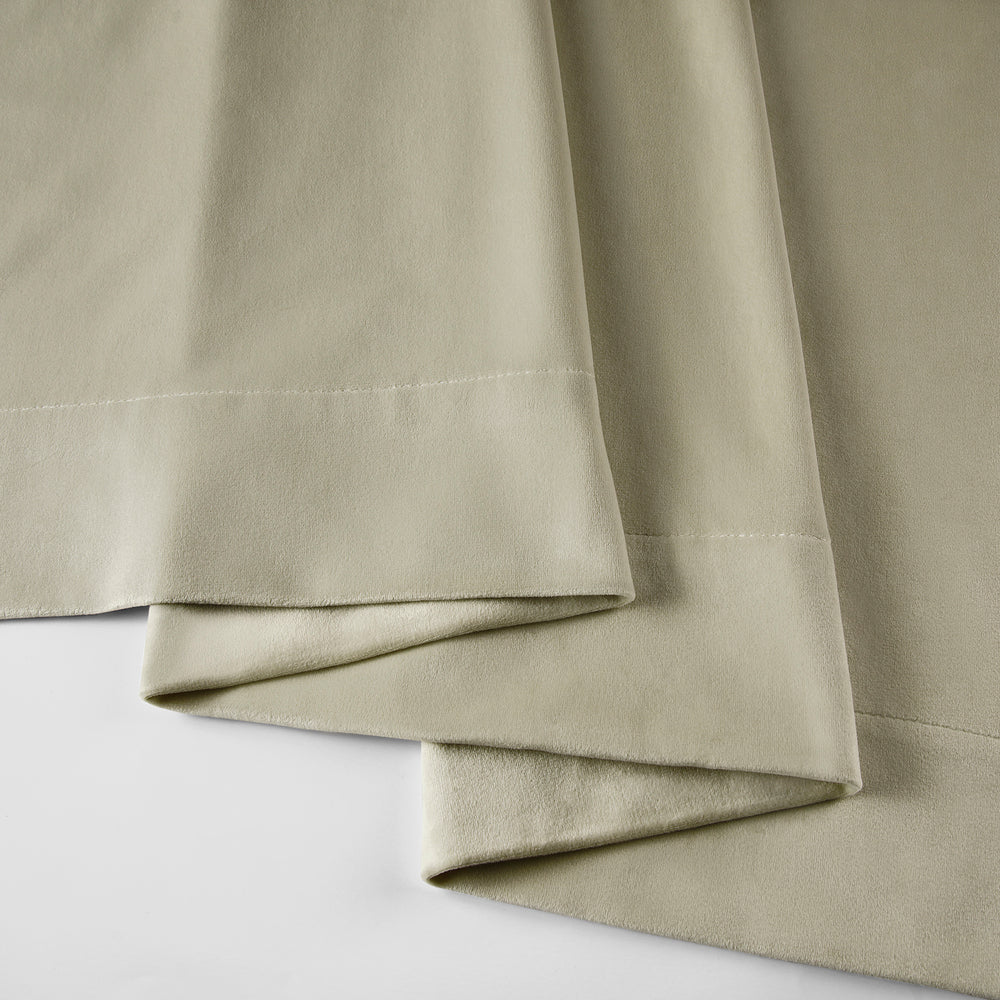 Cool Beige Signature Velvet Custom Curtain