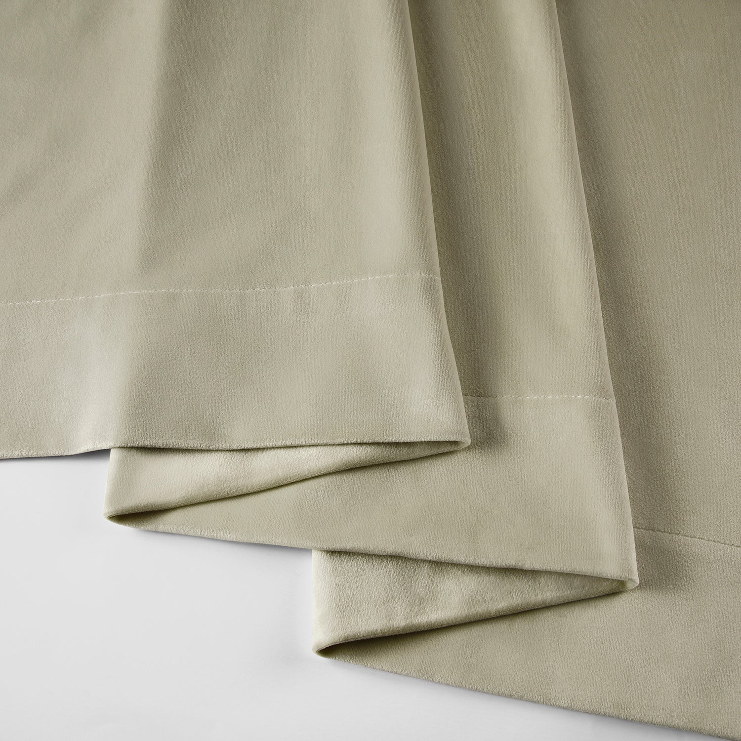 Cool Beige Signature Velvet Custom Curtain