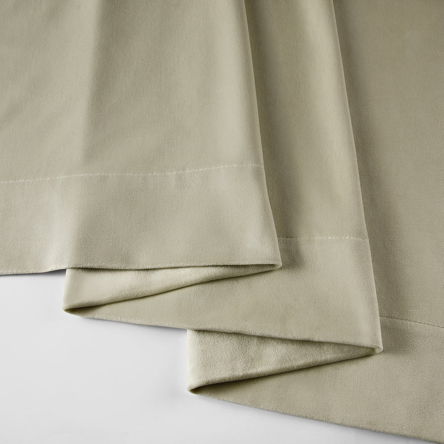 Cool Beige Signature Velvet Custom Curtain