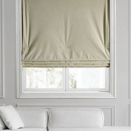 Cool Beige Signature Velvet Roman Shade