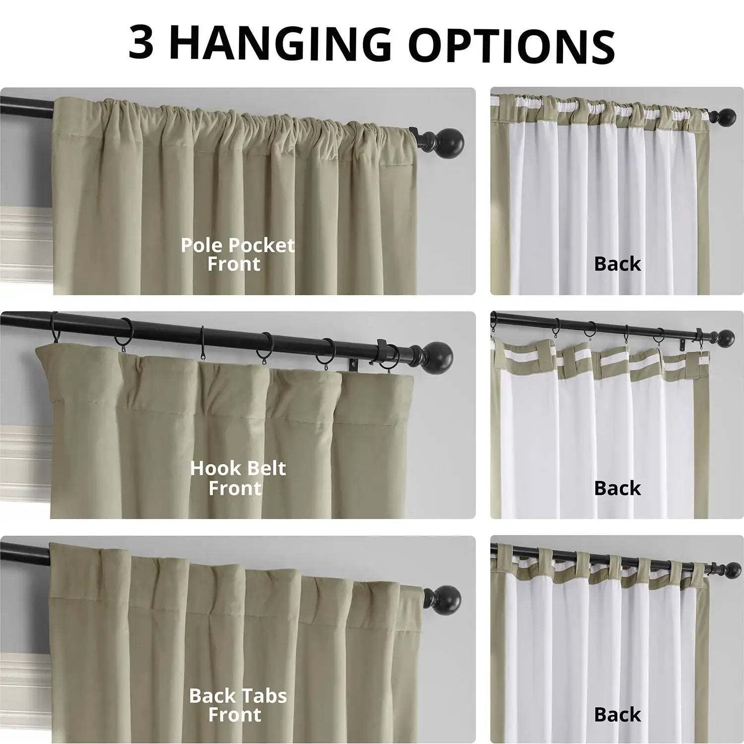 Cool Beige Signature Velvet Blackout Curtain | Half Price Drapes