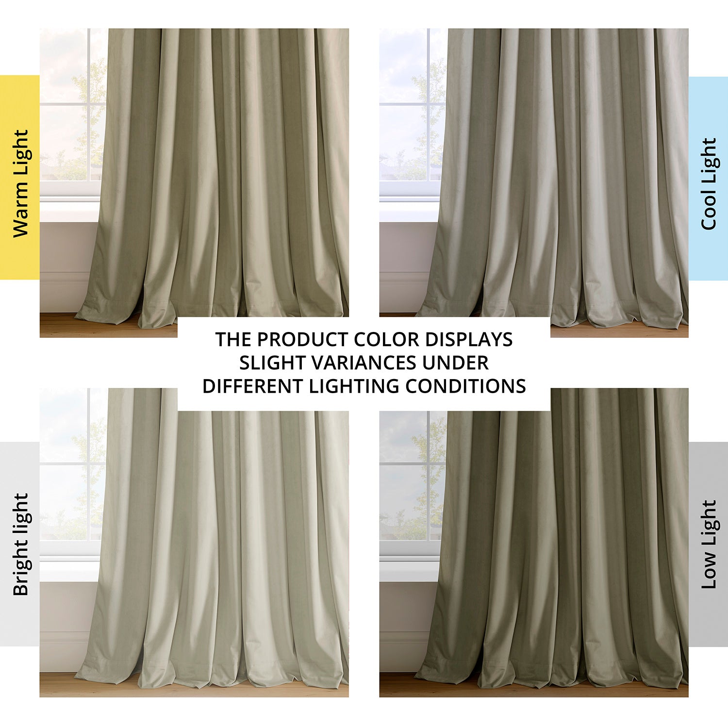 Cool Beige Signature Velvet Blackout Curtain
