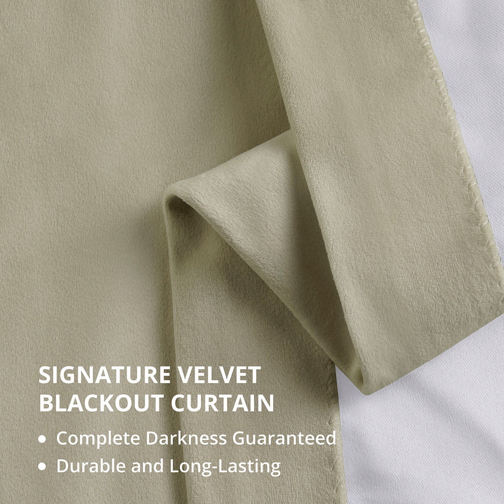 Cool Beige Signature Velvet Blackout Curtain