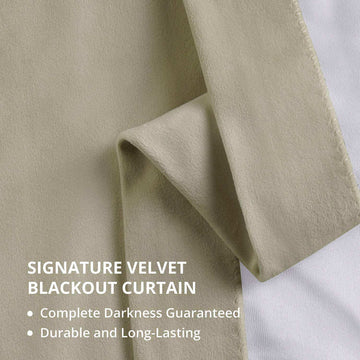 Cool Beige Signature Velvet Blackout Curtain