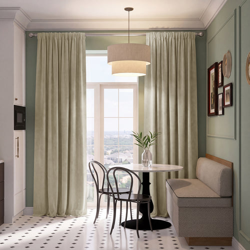 Cool Beige Signature Velvet Custom Curtain