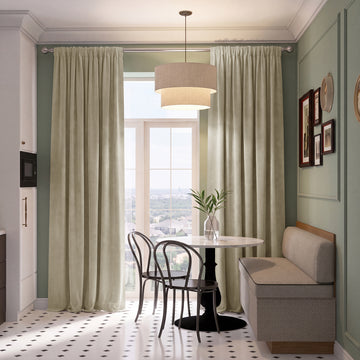 Cool Beige Signature Velvet Custom Curtain