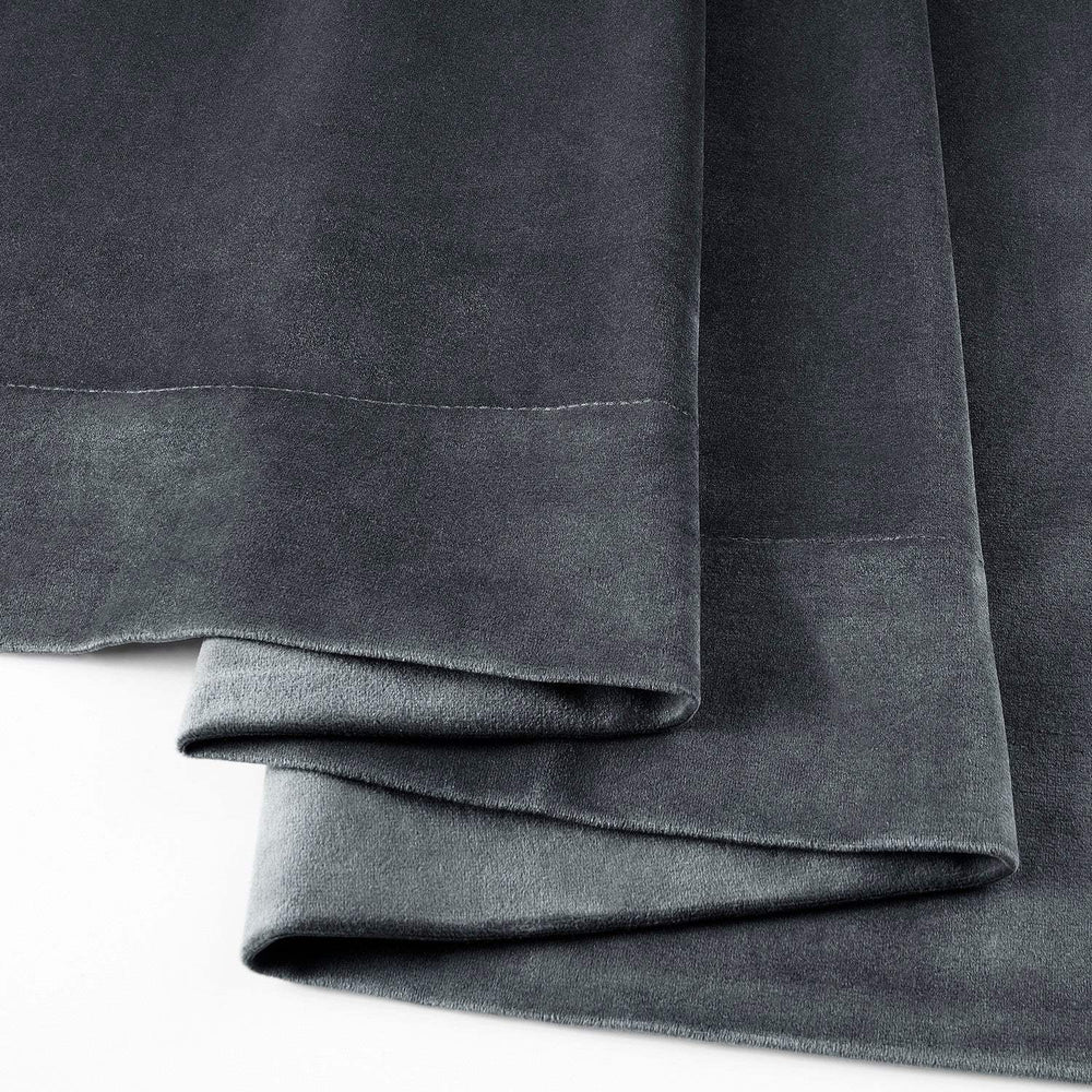 Distance Blue Grey Signature Velvet Custom Curtain