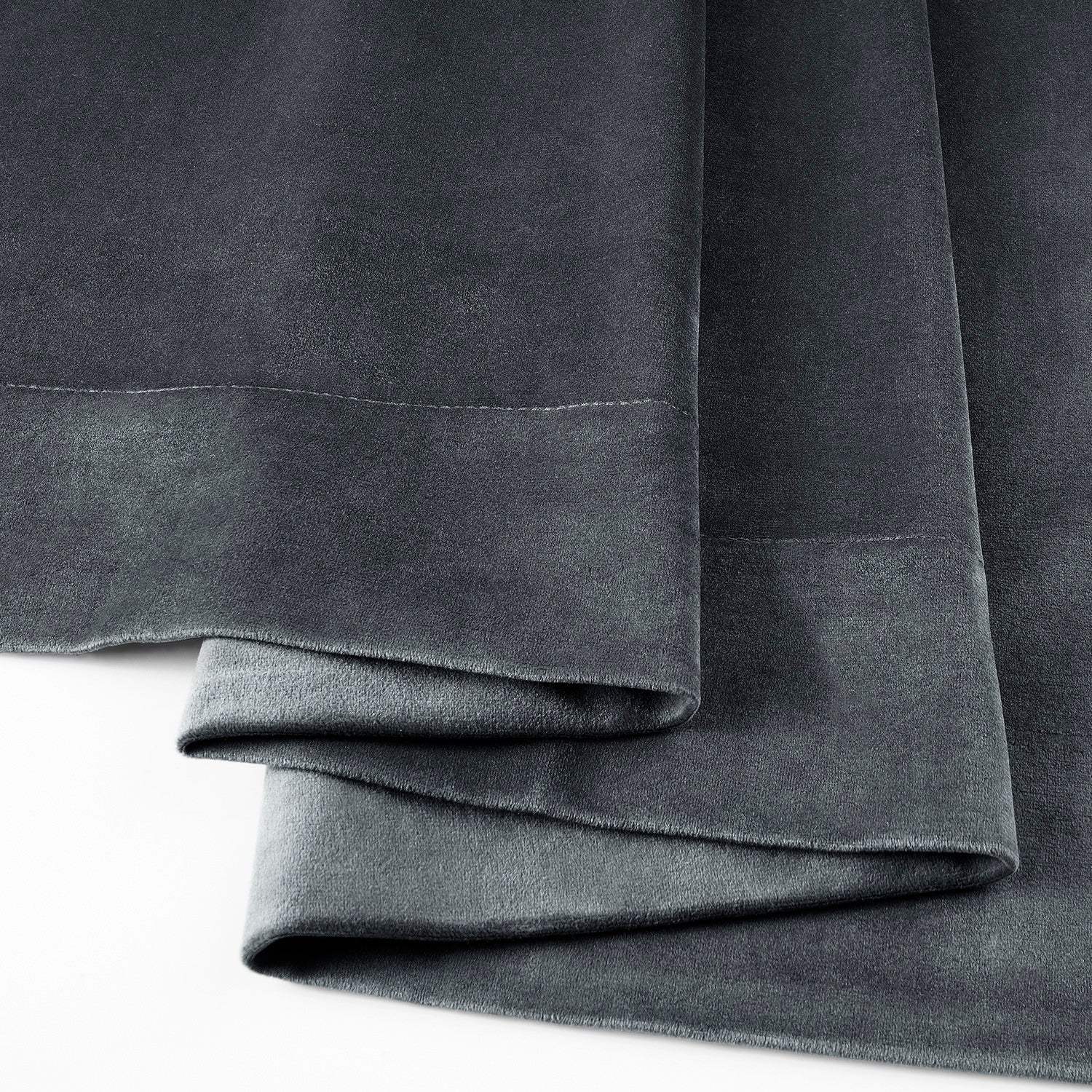 Distance Blue Grey Signature Velvet Custom Curtain