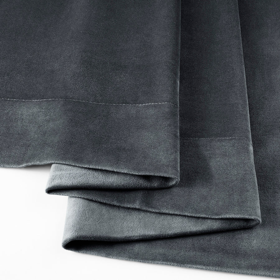 Distance Blue Grey Signature Velvet Custom Curtain
