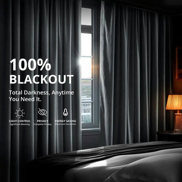 Distance Blue Grey French Pleat Signature Velvet Blackout Curtain