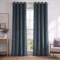Distance Blue Grey Grommet Signature Velvet Blackout Curtain