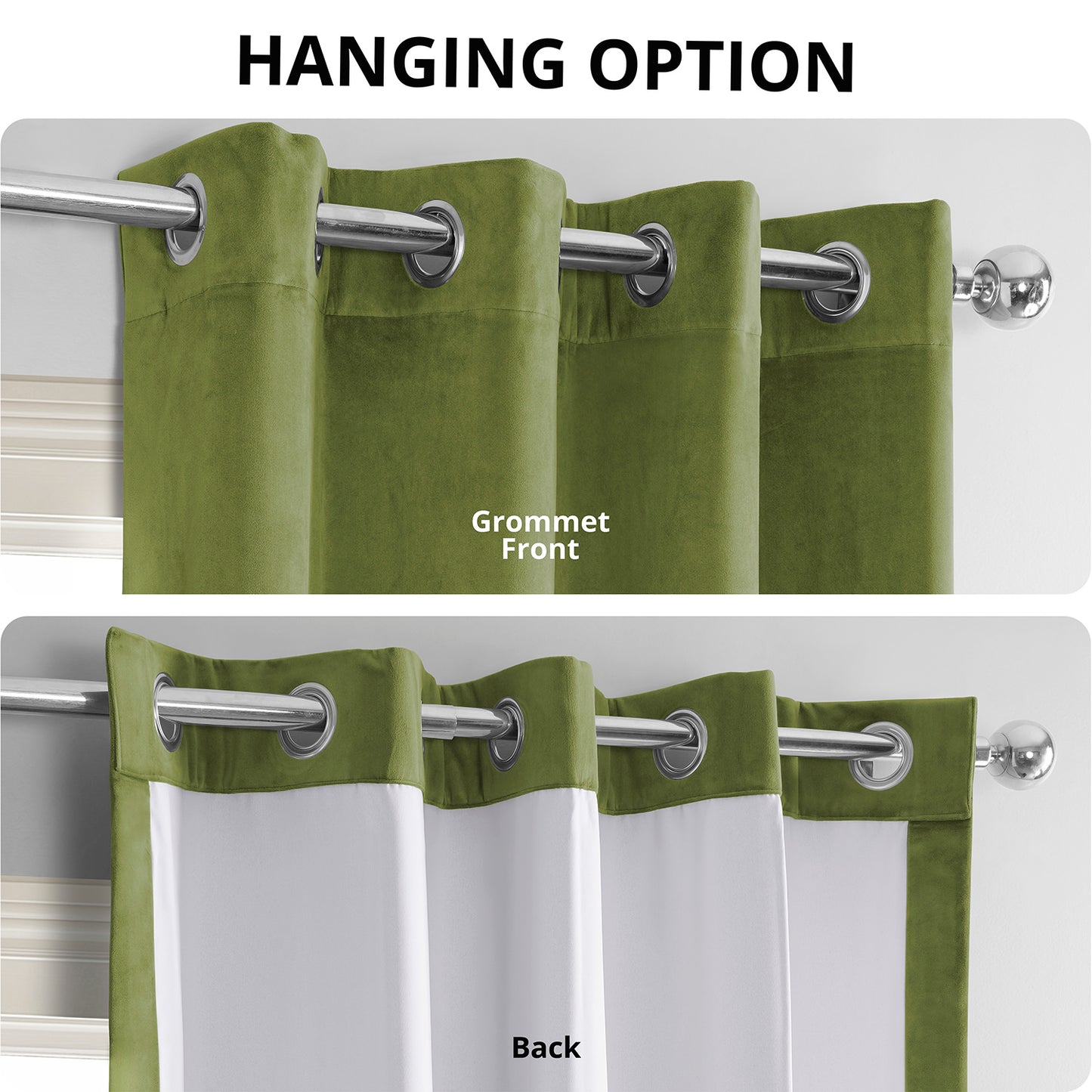 Basque Green Grommet Signature Velvet Blackout Curtain