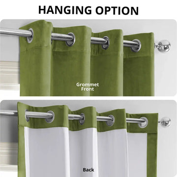 Basque Green Grommet Signature Velvet Blackout Curtain