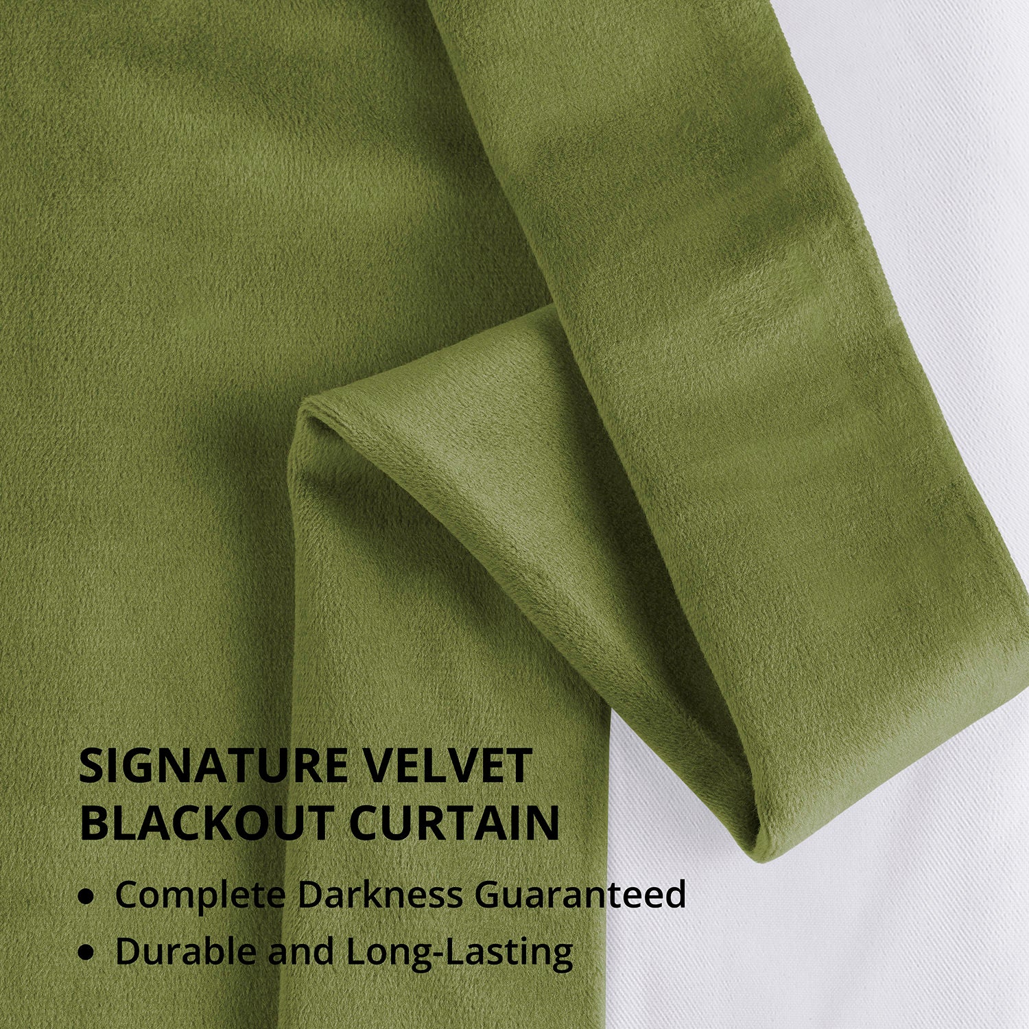 Basque Green Grommet Signature Velvet Blackout Curtain