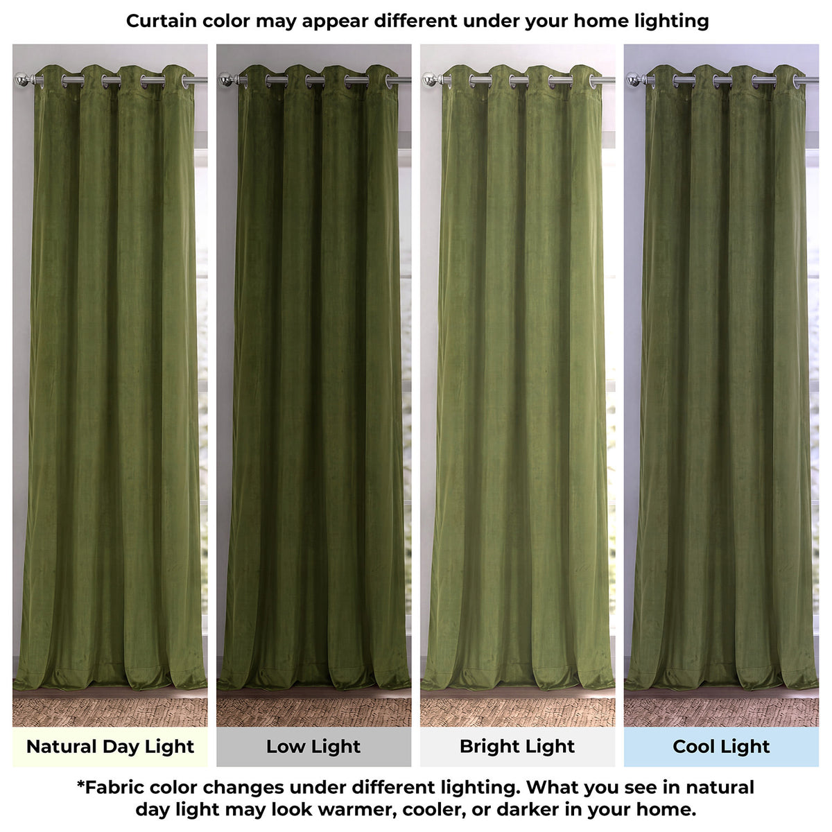 Basque Green Grommet Signature Velvet Blackout Curtain