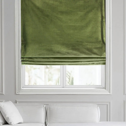 Basque Green Signature Velvet Roman Shade
