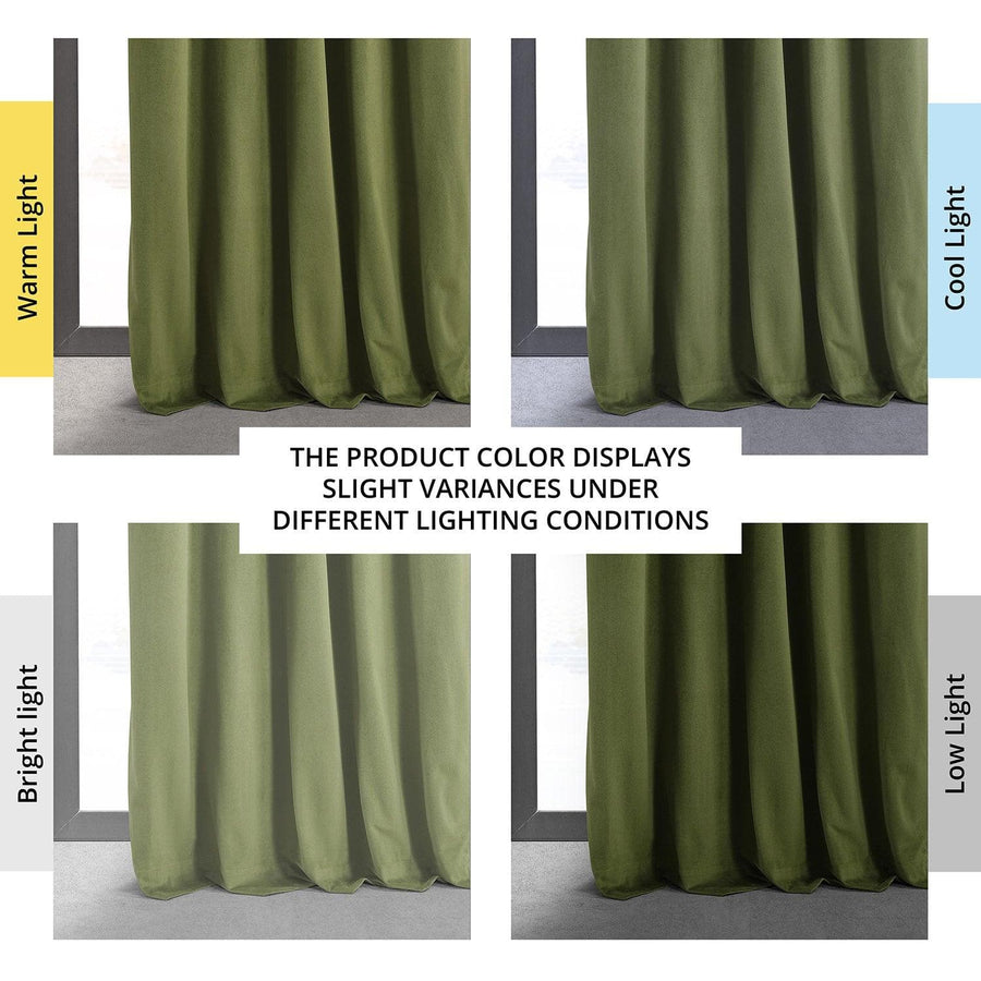 Basque Green Grommet Signature Velvet Blackout Curtain - HalfPriceDrapes.com
