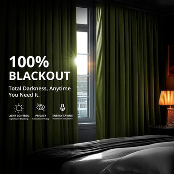 Basque Green Grommet Signature Velvet Blackout Curtain
