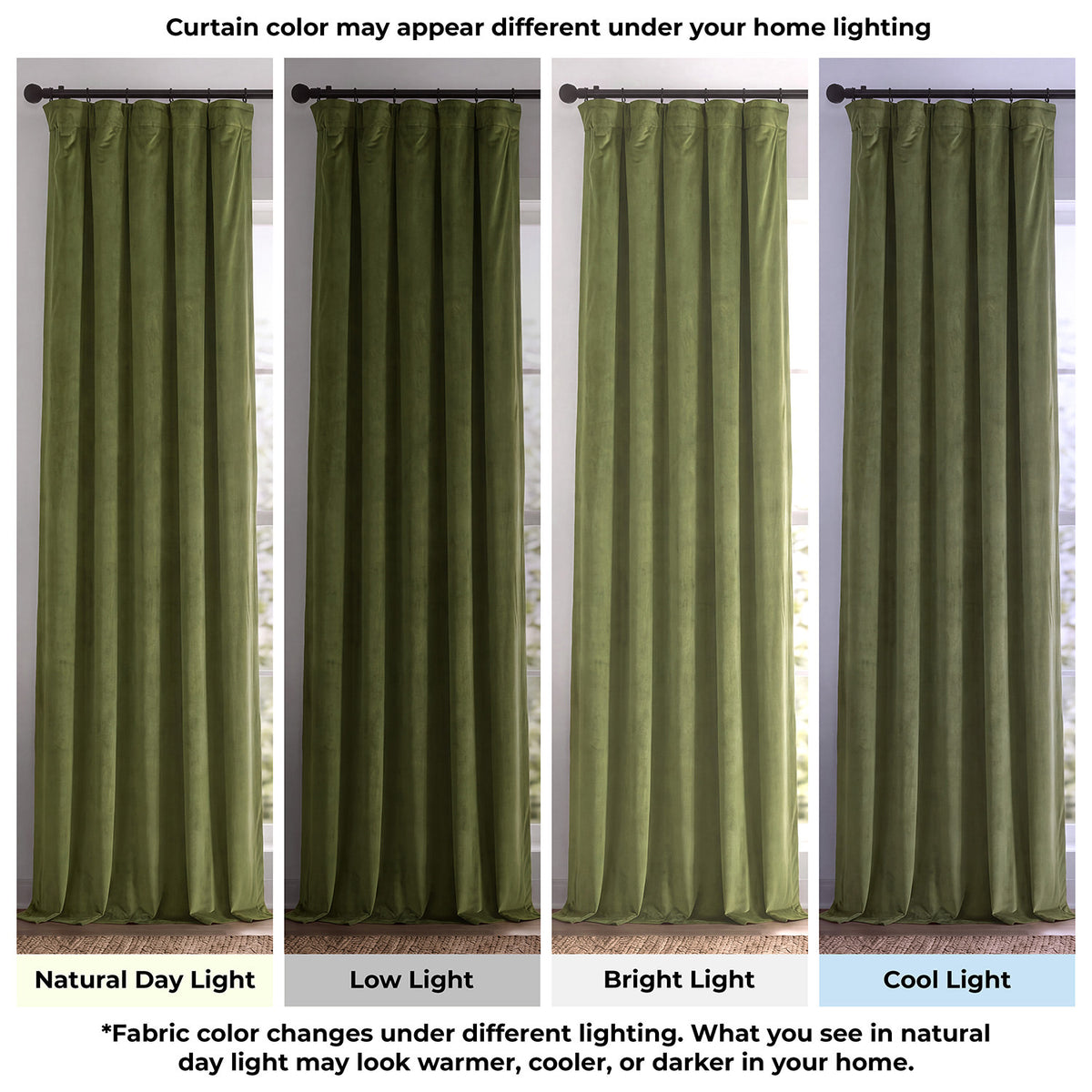 Basque Green Signature Velvet Blackout Curtain