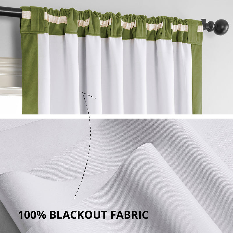 Basque Green Signature Velvet Blackout Curtain