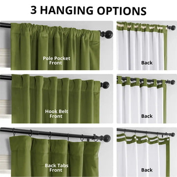 Basque Green Signature Velvet Blackout Curtain