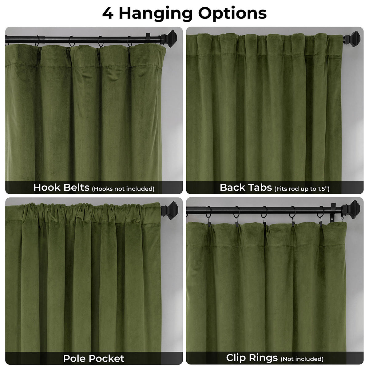 Basque Green Signature Velvet Blackout Curtain