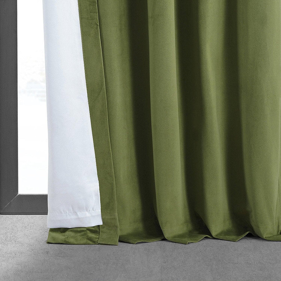 Basque Green Signature Velvet Blackout Curtain - HalfPriceDrapes.com