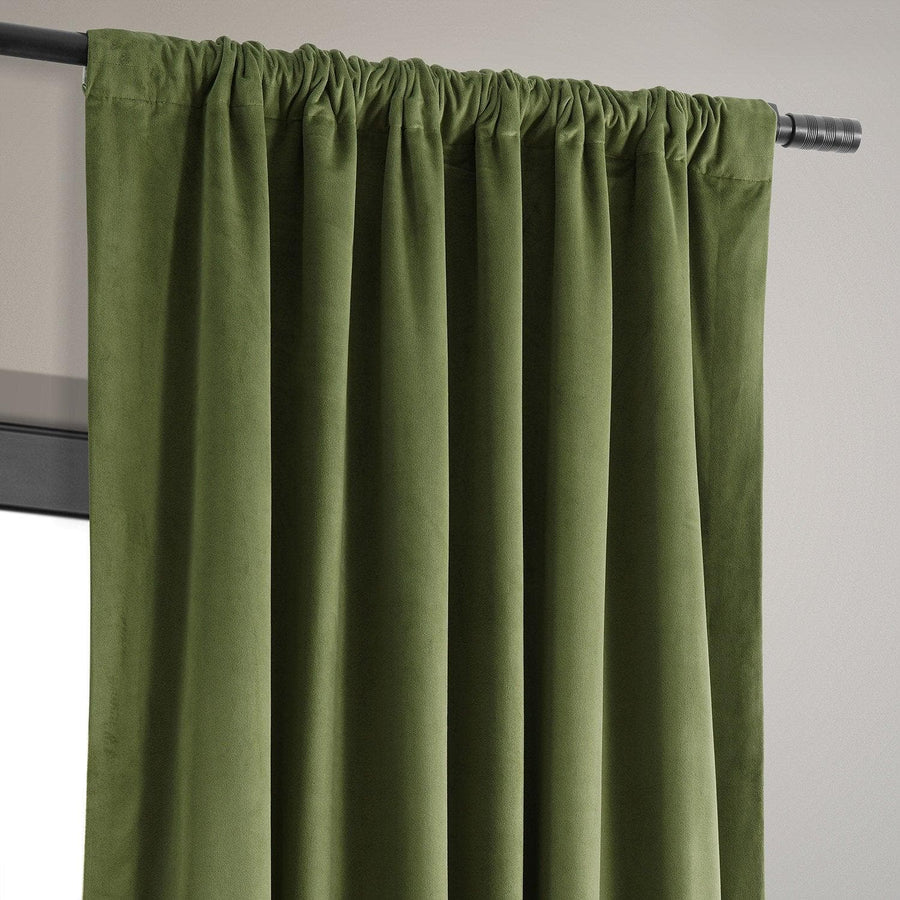 Basque Green Signature Velvet Blackout Curtain - HalfPriceDrapes.com