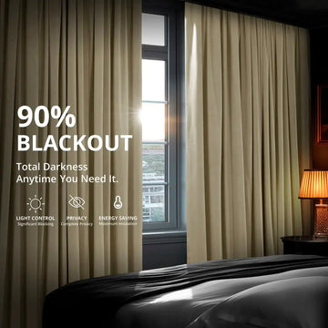 Neutral Ground French Pleat Signature Velvet Blackout Curtain