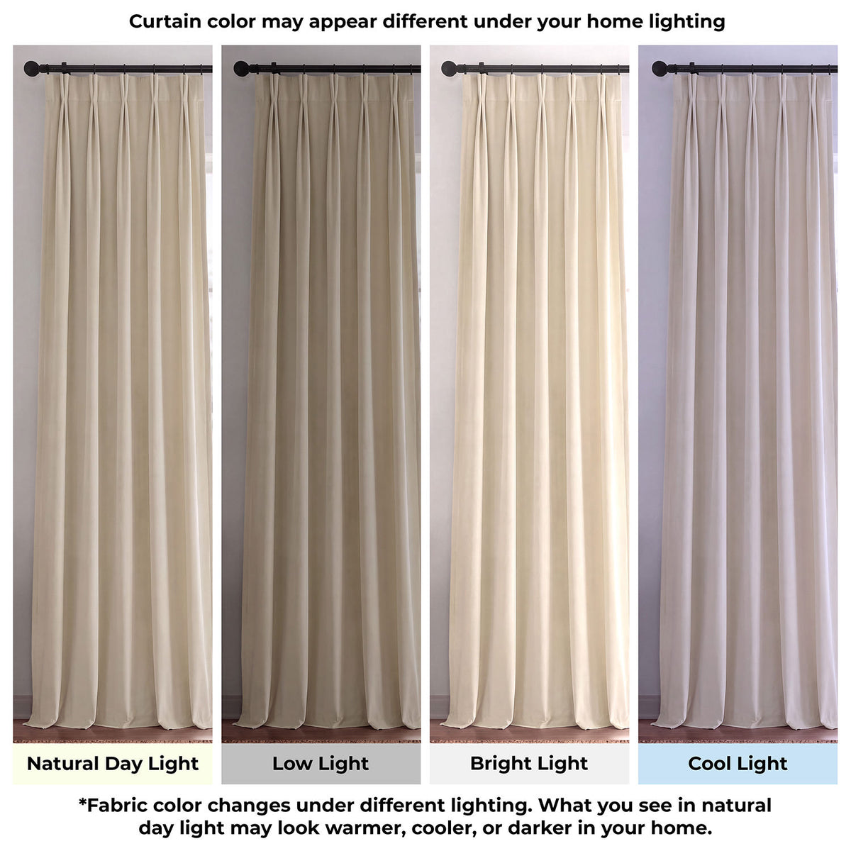 Neutral Ground Pinch Pleat Signature Velvet Blackout Curtain